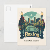 Boston Massachusetts Briefkaart (Voorkant / Achterkant)