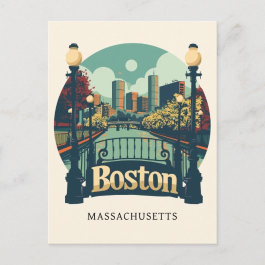 Boston Massachusetts Briefkaart (Voorkant)