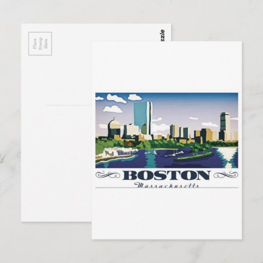 Boston, Massachusetts Briefkaart (Voorkant / Achterkant)