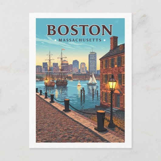  Boston Massachusetts Briefkaart (Voorkant)