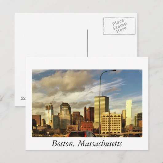 Boston Massachusetts Briefkaart (Voorkant / Achterkant)