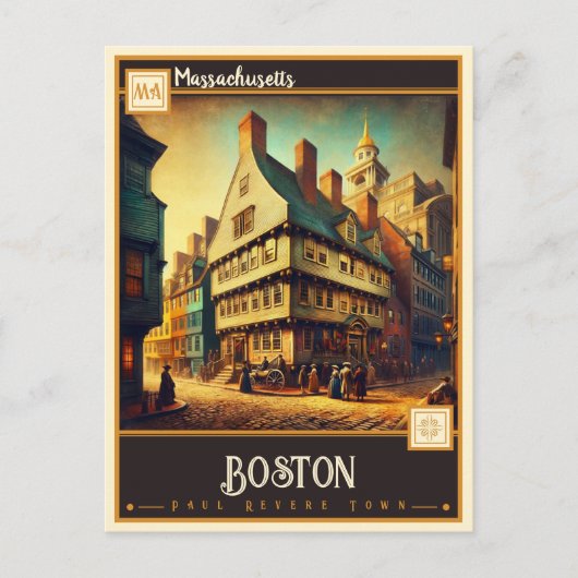 Boston, Massachusetts |  Briefkaart (Voorkant)