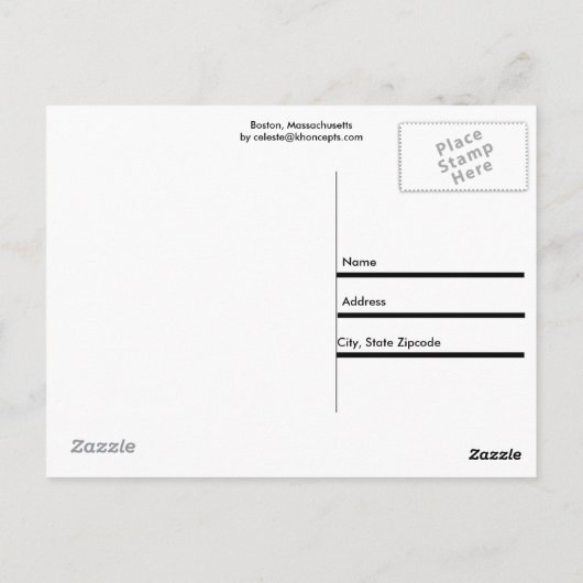 Boston, Massachusetts Briefkaart (Achterkant)