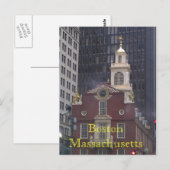 Boston Massachusetts Briefkaart (Voorkant / Achterkant)
