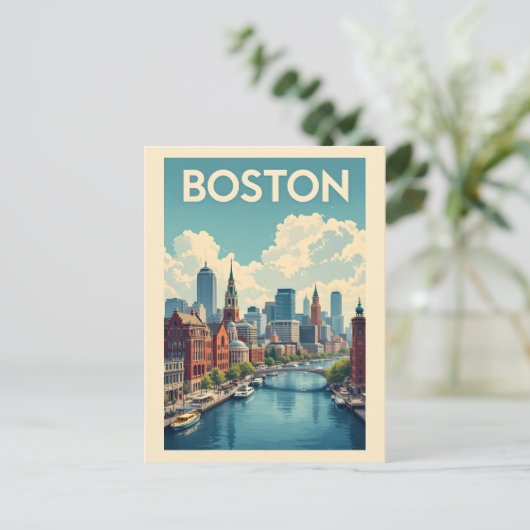Boston Massachusetts Briefkaart (Staand voorkant)