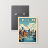 Boston Massachusetts Button (Voorkant / Achterkant)