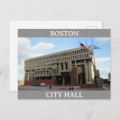 Boston Massachusetts City Hall Travel Briefkaart (Voorkant / Achterkant)