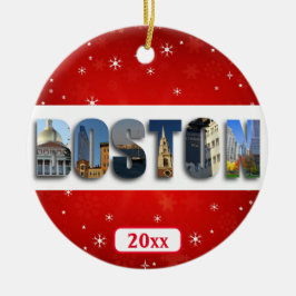 Boston Massachusetts City Reisfoto's kerstmis Keramisch Ornament