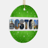 Boston Massachusetts City Reisfoto's kerstmis Keramisch Ornament (Rechts)