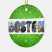Boston Massachusetts City Reisfoto's kerstmis Keramisch Ornament (Links)