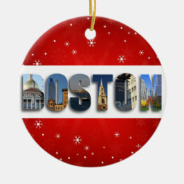 Boston Massachusetts City Reisfoto's kerstmis Keramisch Ornament