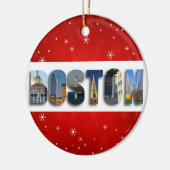 Boston Massachusetts City Reisfoto's kerstmis Keramisch Ornament (Links)