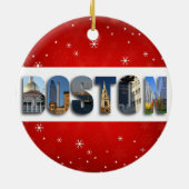 Boston Massachusetts City Reisfoto's kerstmis Keramisch Ornament (Achterkant)