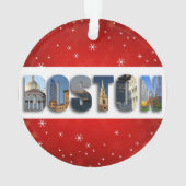 Boston Massachusetts City Reisfoto's kerstmis Ornament (achterkant)