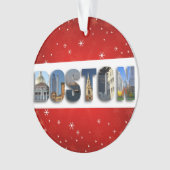Boston Massachusetts City Reisfoto's kerstmis Ornament (voorkant)