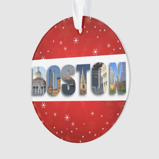 Boston Massachusetts City Reisfoto's kerstmis Ornament (voorkant)