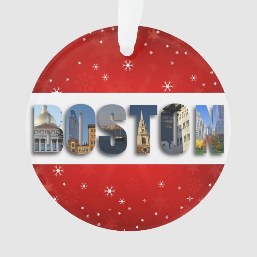 Boston Massachusetts City Reisfoto's kerstmis Ornament (voorkant)