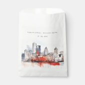 Boston Massachusetts City Scape Waterverf bruiloft Bedankzakje (Voorkant)