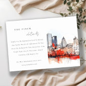 Boston Massachusetts City Scape Wedding Details Informatiekaartje