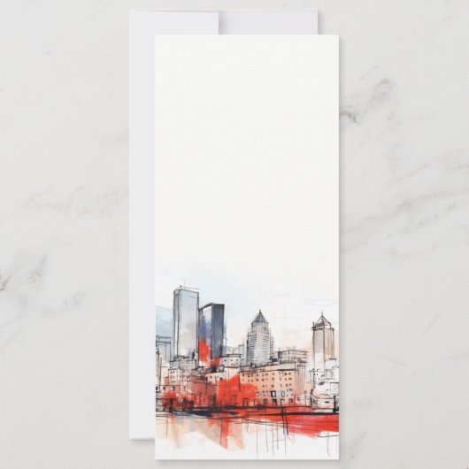 Boston Massachusetts City Scape Wedding Menu Kaart (Achterkant)