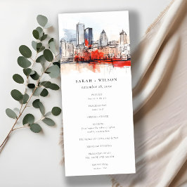 Boston Massachusetts City Scape Wedding Programma