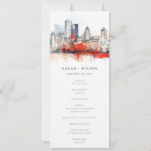 Boston Massachusetts City Scape Wedding Programma (Voorkant)