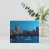 Boston Massachusetts City Skyline Briefkaart (Staand voorkant)