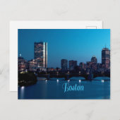 Boston Massachusetts City Skyline Briefkaart (Voorkant / Achterkant)