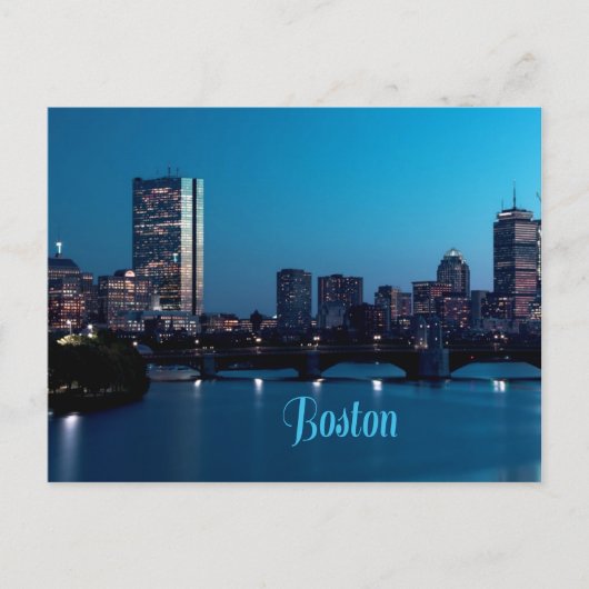Boston Massachusetts City Skyline Briefkaart (Voorkant)