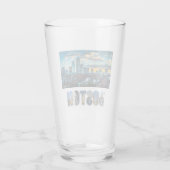 Boston Massachusetts City Skyline Foto Beer Pint Glas (Achterkant)