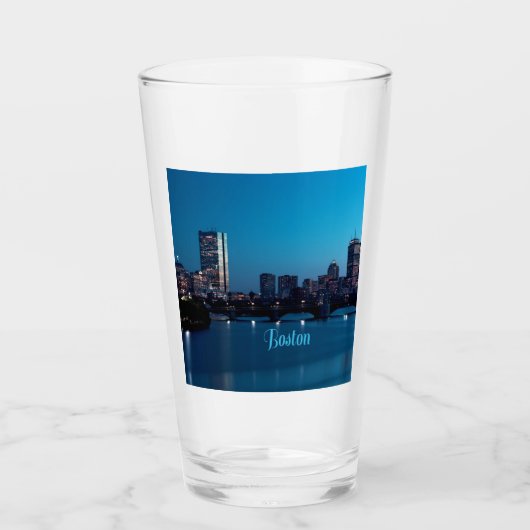 Boston Massachusetts City Skyline Glas (Voorkant)
