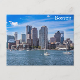 Boston Massachusetts City Skyline Harbour Travel Briefkaart