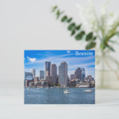 Boston Massachusetts City Skyline Harbour Travel Briefkaart (Staand voorkant)