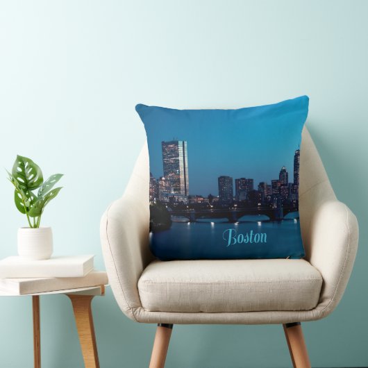 Boston Massachusetts City Skyline Kussen (Stoel)