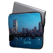Boston Massachusetts City Skyline Laptop Sleeve (Voorkant Links)
