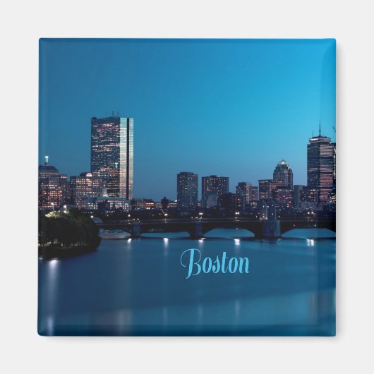 Boston Massachusetts City Skyline Magneet (Voorkant)