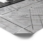 Boston Massachusetts City Skyline met kaart Poster (Hoek)