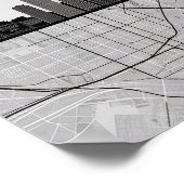 Boston Massachusetts City Skyline met Map Poster (Hoek)