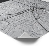 Boston Massachusetts City Skyline met Map Poster (Hoek)