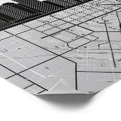 Boston Massachusetts City Skyline met Map Poster (Hoek)