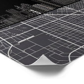 Boston Massachusetts City Skyline met Map Poster (Hoek)