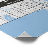 Boston Massachusetts City Skyline met Map Poster (Hoek)