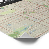 Boston Massachusetts City Skyline met Map Poster (Hoek)