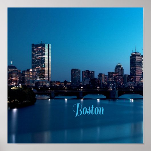 Boston Massachusetts City Skyline Poster (Voorkant)