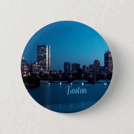 Boston Massachusetts City Skyline Ronde Button 5,7 Cm (Voorkant)