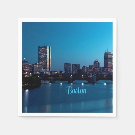 Boston Massachusetts City Skyline Servet (Voorkant)