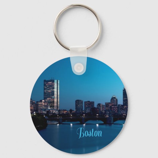 Boston Massachusetts City Skyline Sleutelhanger (Voorkant)