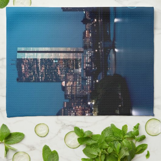 Boston Massachusetts City Skyline Theedoek (Gevouwen)