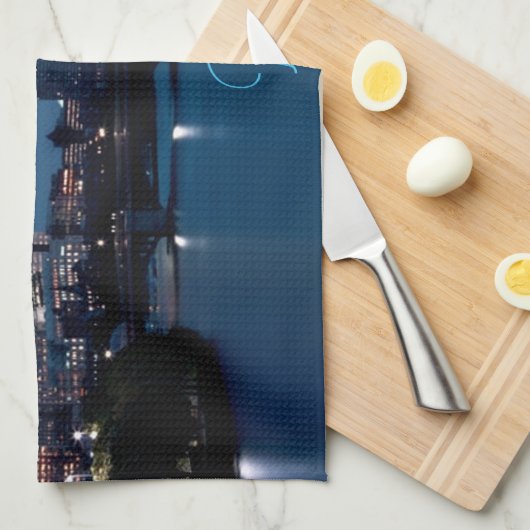 Boston Massachusetts City Skyline Theedoek (Quarter Fold)