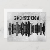 Boston Massachusetts City Skyline Travel Briefkaart (Voorkant / Achterkant)